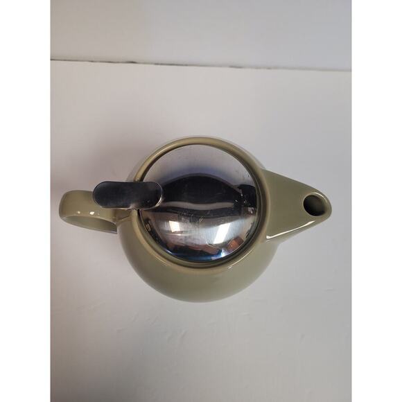 Bee House Tea Pot Green Ceramic Metal Japan Removable Infuser Strainer EUC - Picture 2 of 9